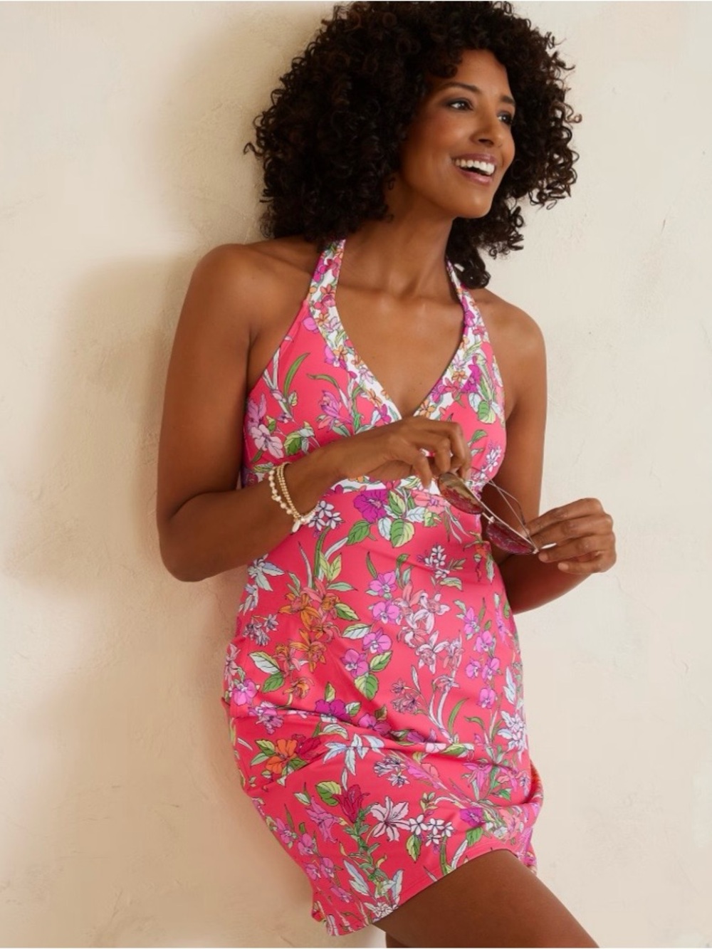 Tommy Bahama Womens Small Summer Floral Halter Coverup Dress